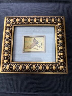 23 Kt Gold Italian Art Nouveau Minature Picture Frame with Cherub Art